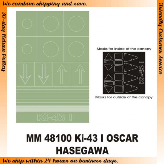 1/48 Nakajima Ki-43-I Hayabusa Paint Mask for Hasegawa kit (Canopy Masks + Insignia Masks)