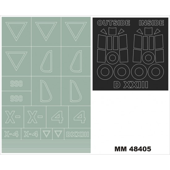1/48 Fokker D.XXIII Paint Mask for RS Model 48001 kit (Canopy Masks + Insignia Mask)