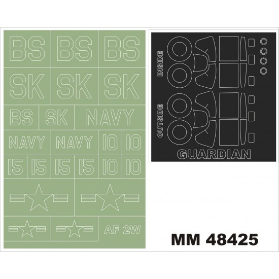 1/48 Grumman AF-2W Guardian Paint Mask for Special Hobby #48158 kit (Canopy+Insignia Mask)