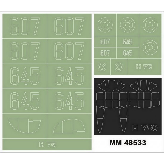 1/48 H-75 Hawk Masking for Clear Prop kits #4803