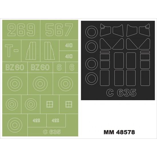 1/48 Caudron C 635 Canopy and Insignia Masking for Dora Wings Kit Dw48030