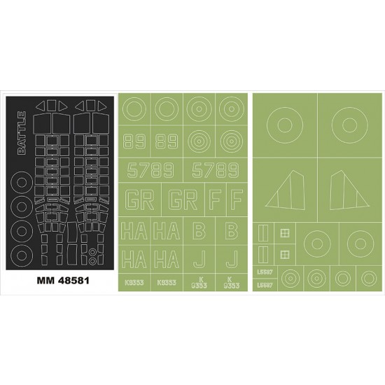 1/48 Fairey Battle Canopy and Insignia Masking for Trumpeter Kit 5831