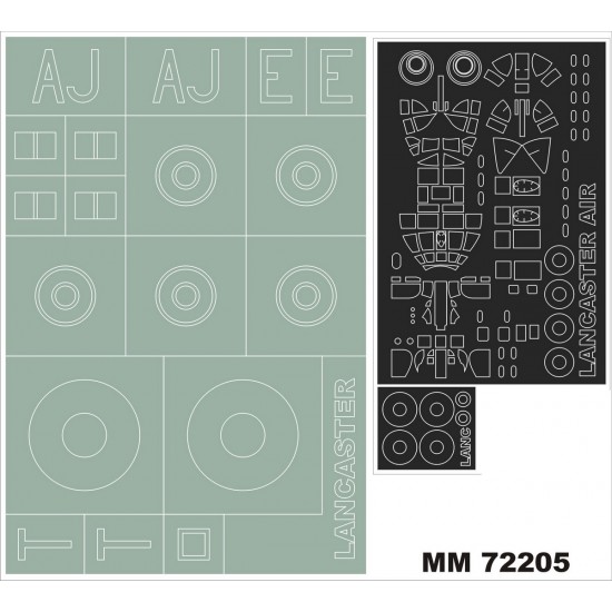 1/72 Lancaster Dambuster Paint Mask for Airfix A09007 kit (Canopy Masks +Insignia Masks)