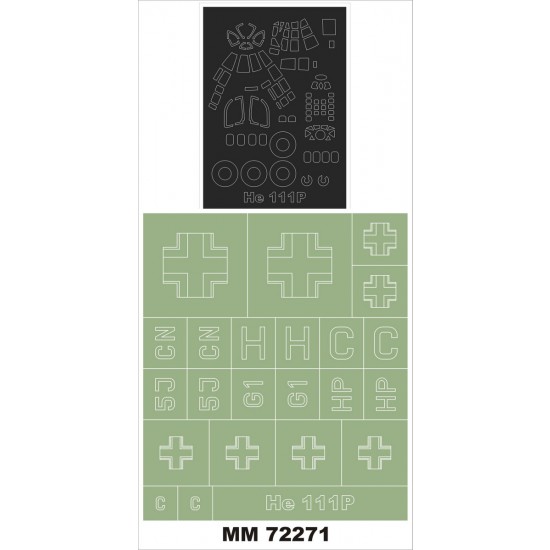 1/72 Heinkel He-111P Paint Mask for Airfix kit (Canopy Masks + Insignia Masks)