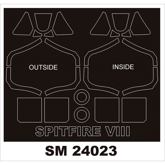 1/24 Supermarine Spitfire VIII Canopy Masks for Airfix kits