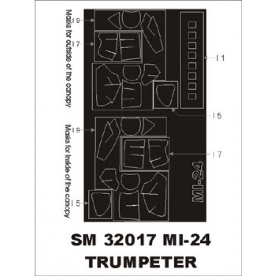 1/32 Mi-24 Paint Mask for Trumpeter kit (outside-inside)