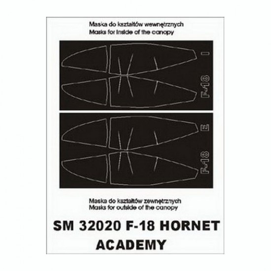 1/32 F-18 Hornet Paint Mask for Academy kit (outside-inside)