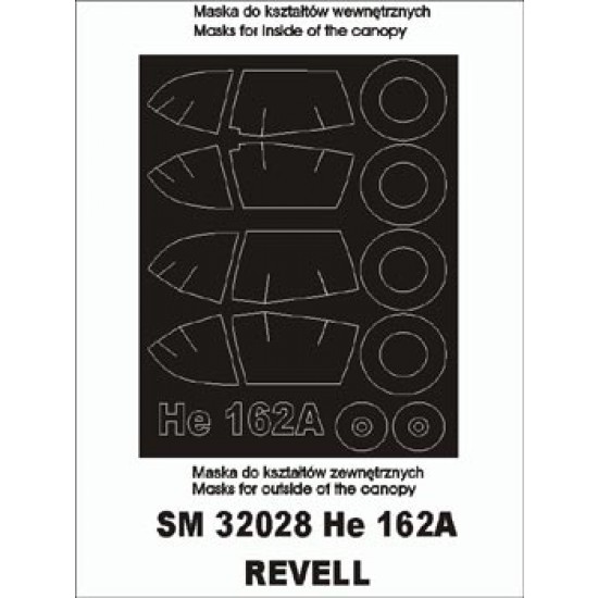 1/32 Heinkel He-162 Paint Mask for Revell kit (outside-inside)