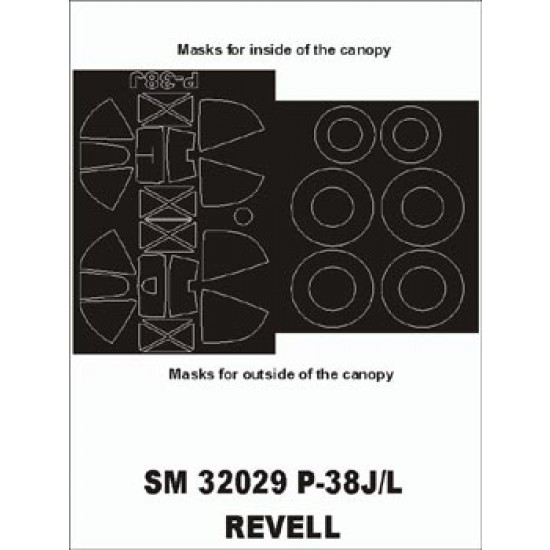 1/32 P-38J/L Paint Mask for Revell kit (outside-inside)