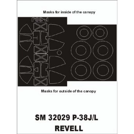 1/32 P-38J/L Paint Mask for Revell kit (outside-inside)