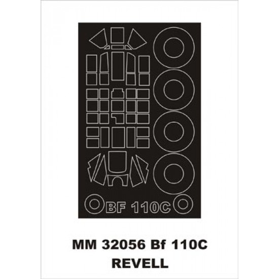 1/32 Messerschmitt Bf-110C Paint Mask for Revell kit (outside)