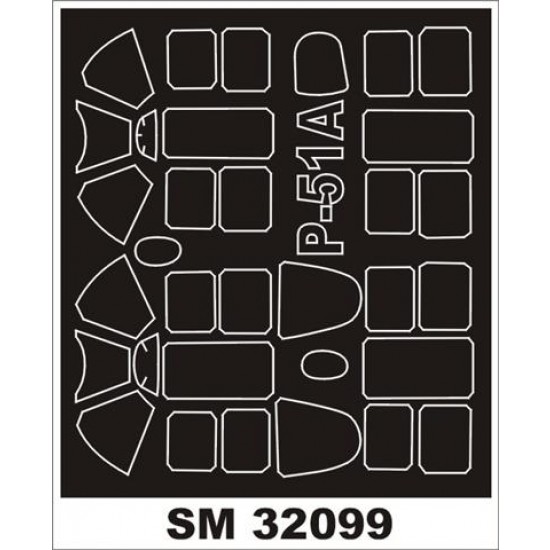 1/32 P-51A Mustang Paint Mask for Hobbycraft kit (outside-inside)
