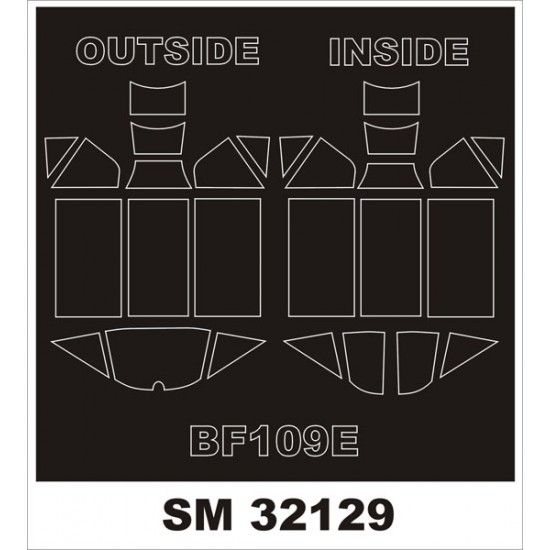 1/32 Messerschmitt Bf-109E-4/7 Paint Mask for Dragon kit (outside-inside)
