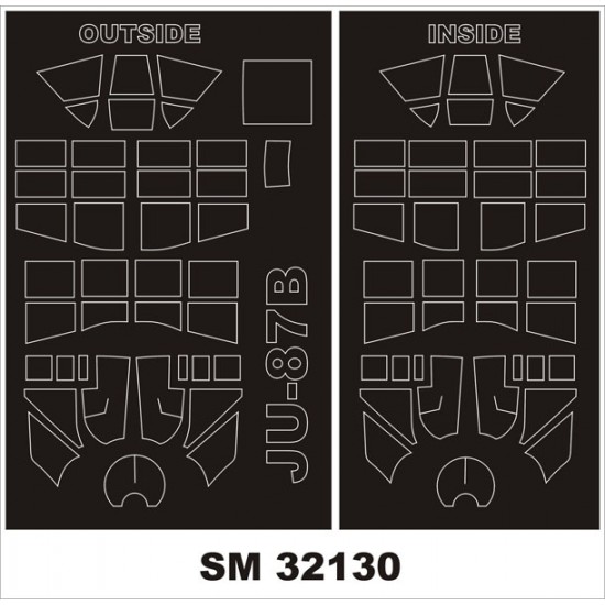 1/32 Junkers Ju 87B-2 Stuka Paint Mask for Trumpeter kit (outside-inside)