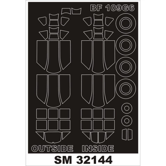 1/32 Messerschmitt Bf-109G-6 Paint Mask for Revell kit (outside-inside)