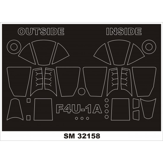1/32 Vought F4U-1A Corsair Paint Mask for Tamiya kit (outside-inside)