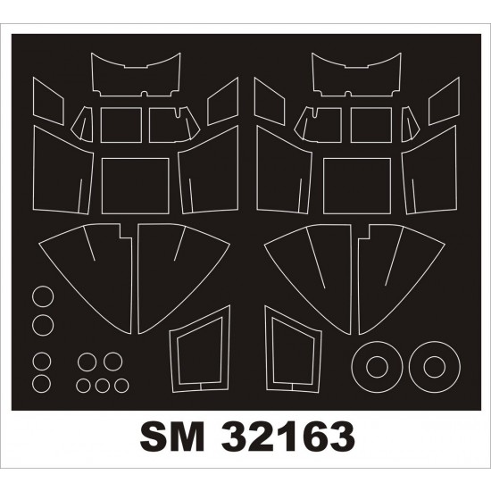 1/32 Mosquito Mk.VI Paint Mask for Tamiya kit (outside-inside)