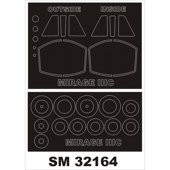 1/32 Dassault Mirage IIIC Paint Mask for Italeri kit (outside-inside)
