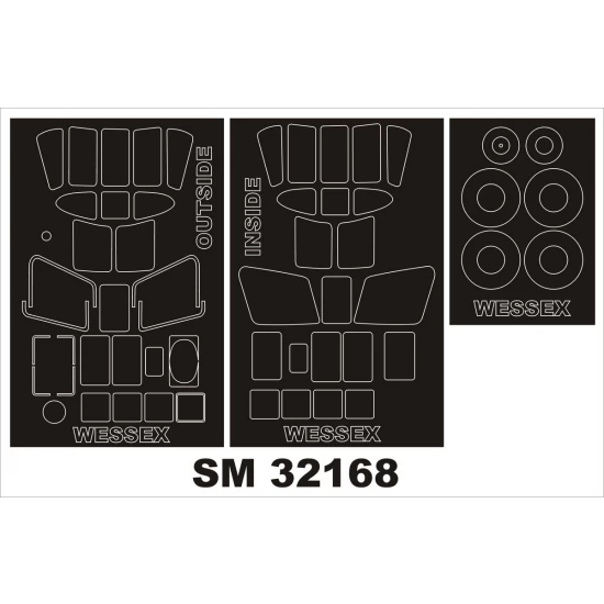 1/32 Westland Wessex Paint Mask for Fly kit (outside-inside)