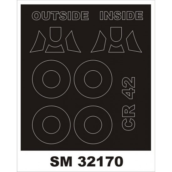 1/32 Fiat CR.42 Falco Paint Mask for Silver Wings kit (outside-inside)