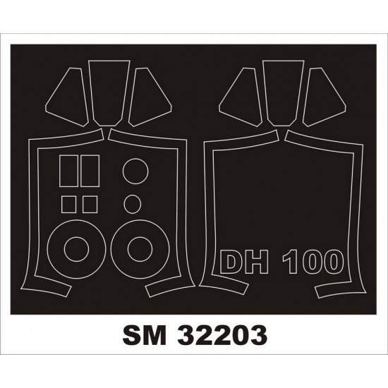 1/32 de Havilland DH 100 Vampire Masking for Infinity kits (outside-inside)