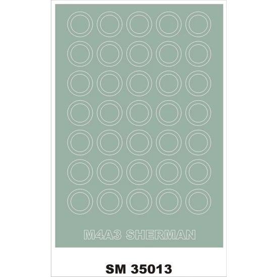 1/35 M4A3 Sherman Wheel Paint Mask for Dragon kit (1 Sheet)