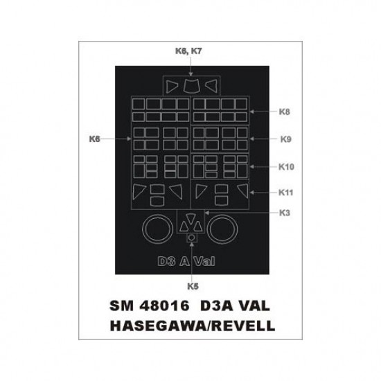 1/48 D3A Val Paint Mask for Hasegawa kit (outside)