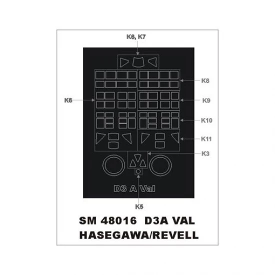 1/48 D3A Val Paint Mask for Hasegawa kit (outside)