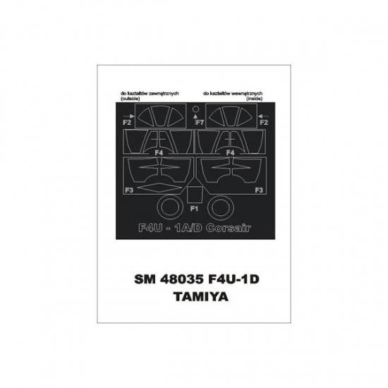 1/48 F4U-1D Paint Mask for Tamiya kit (outside-inside)
