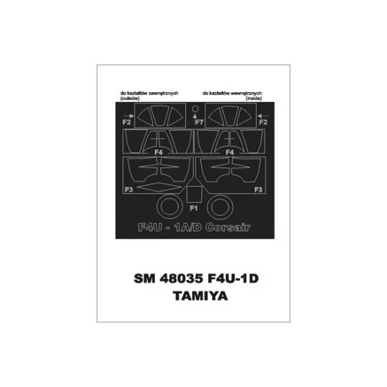 1/48 F4U-1D Paint Mask for Tamiya kit (outside-inside)
