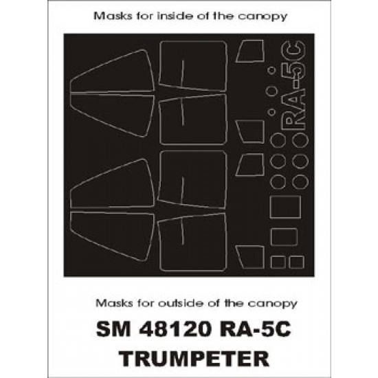 1/48 RA-5C Vigilante Paint Mask for Trumpeter kit (outside canopy mask)
