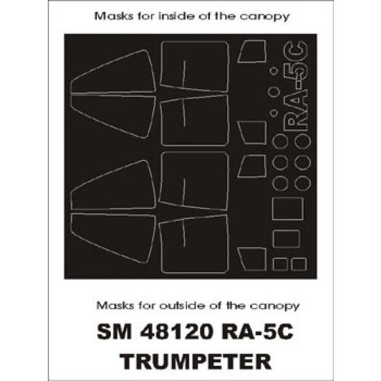 1/48 RA-5C Vigilante Paint Mask for Trumpeter kit (outside canopy mask)