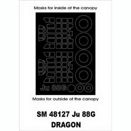 1/48 Ju-88G Paint Mask for Dragon kit (outside-inside)
