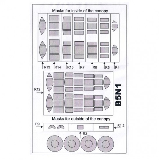 1/48 Nakajima B5N1 Kate Masking for Hasegawa kits (outside-inside)