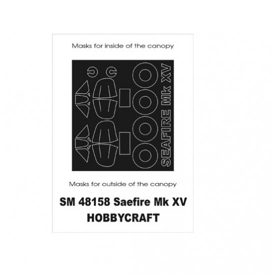 1/48 Seafire Mk.XV Paint Mask for Hobbycraft kit (outside-inside)