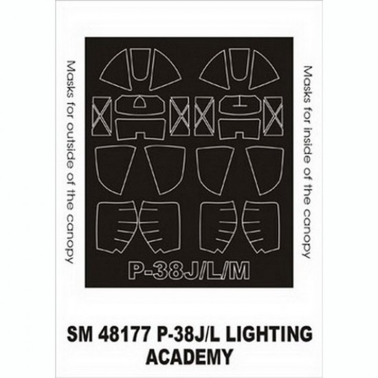 1/48 P-38J/L/M Paint Mask for Academy kit (outside-inside)