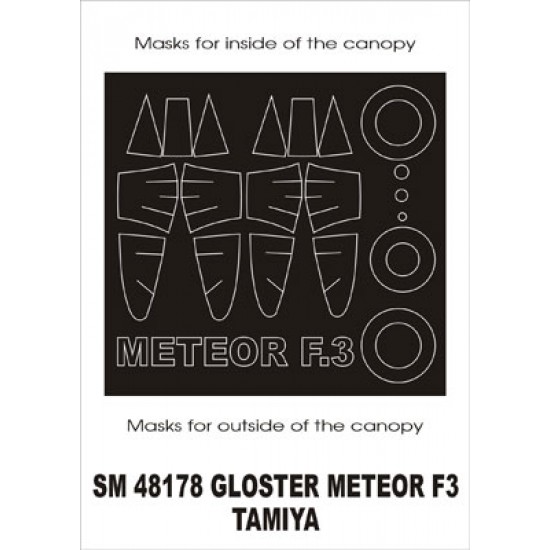 1/48 Gloster Meteor F3 Paint Mask for Tamiya kit (outside-inside)