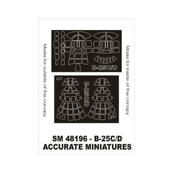 1/48 B-25C/D Mitchell Paint Mask for Accurate Miniatures kit (outside-inside)