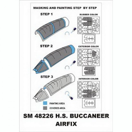 1/48 H.S.Buccaneer Paint Mask for Airfix kit (outside-inside)