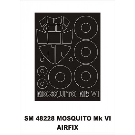 1/48 D.H. Mosquito Mk.VI Paint Mask for Airfix kit (outside)