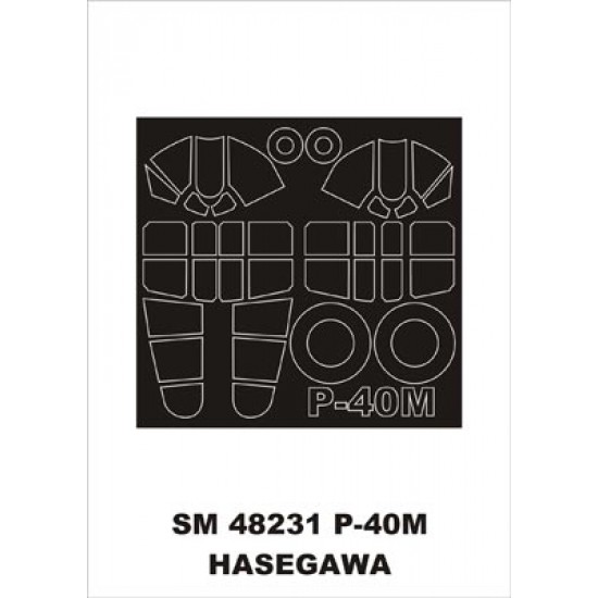 1/48 P-40M Paint Mask for Hasegawa kit (outside-inside)