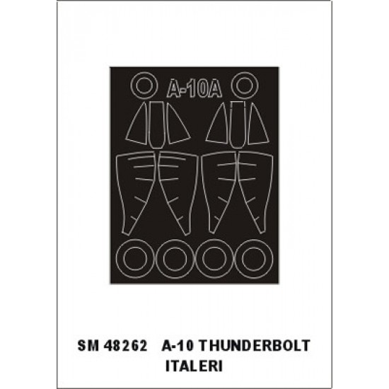 1/48 A-10 Thunderbolt Paint Mask for Italeri kit (outside-inside)