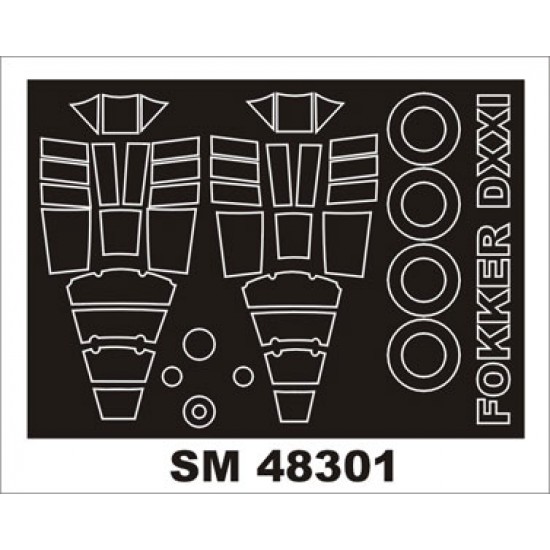 1/48 Fokker XXI (Wasp Engine) Paint Mask for Special Hobby kit (outside-inside)