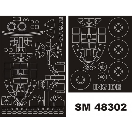 1/48 Avro Lancaster B Mk.I/III Paint Mask for Tamiya kit (outside-inside)
