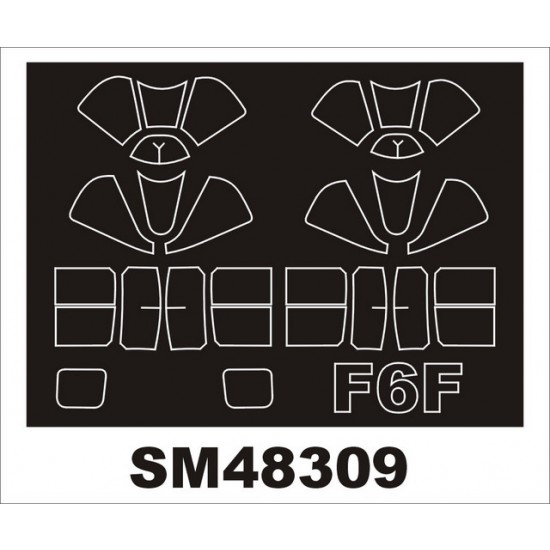 1/48 F6F Hellcat Paint Mask for Eduard kit (outside-inside)