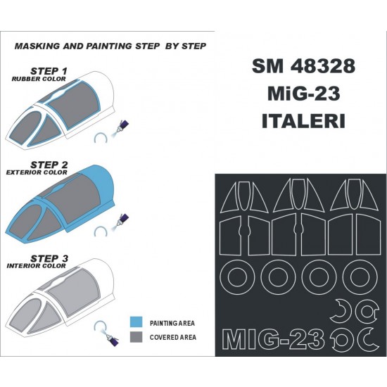 1/48 MiG-23 Paint Mask for Italeri kit (outside-inside)