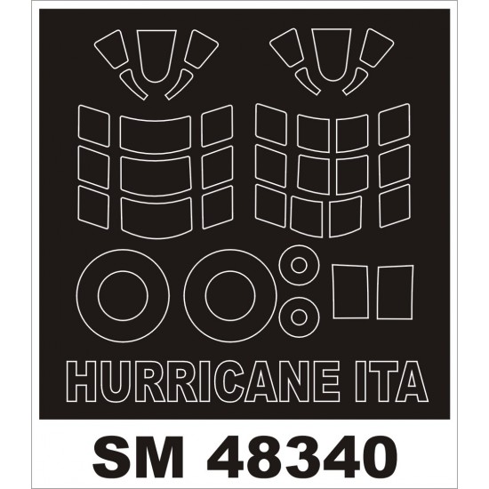 1/48 Hawker Hurricane Mk.I Paint Mask for Italeri kit (outside-inside)