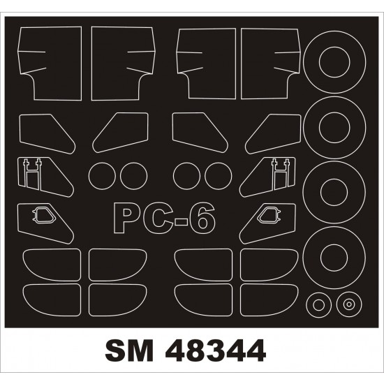 1/48 Pilatus PC-6/B1 Paint Mask for Roden kit (outside-inside)