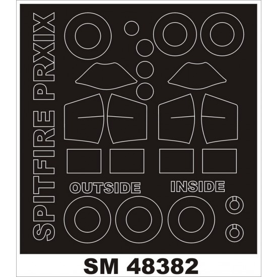 1/48 Spitfire PR.XIX Paint Mask for Airfix kit (outside-inside)