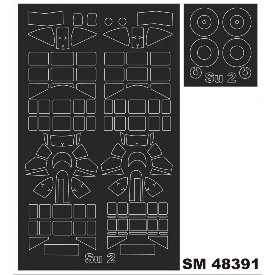 1/48 Su-2 Paint Mask for Zvezda kit (outside-inside)